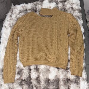 SHEIN Camel Cowl Neck Sweater